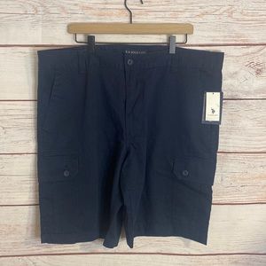 NWT U.S. Polo Assn. Men's Navy Blue Cargo Shorts Size 40